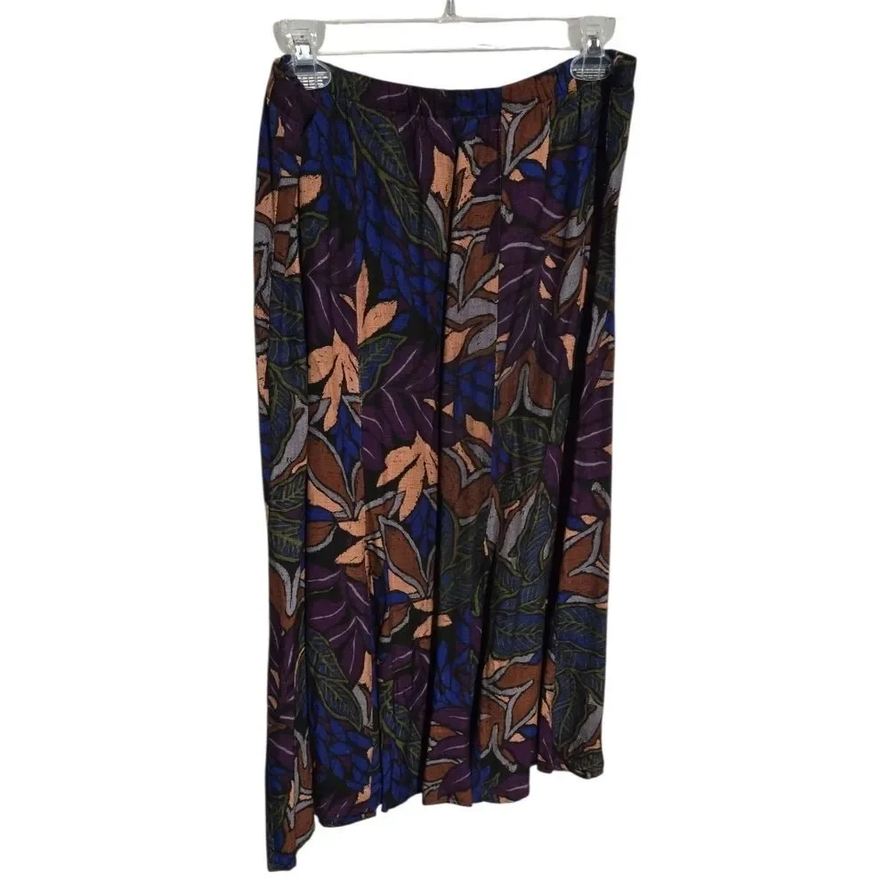 Boho Matching Set Medium Floral Skirt & Top Earth Tone Vintage Cottagecore Chic